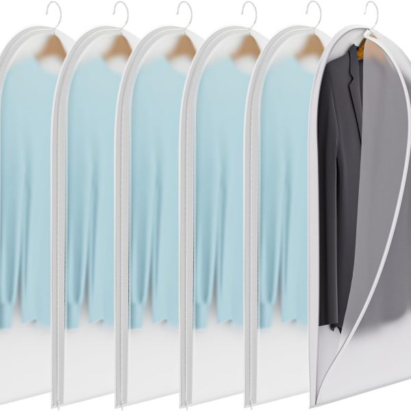 Transparent clothing bags, suitable for hanging clothes and wardrobe storage (6-pack)