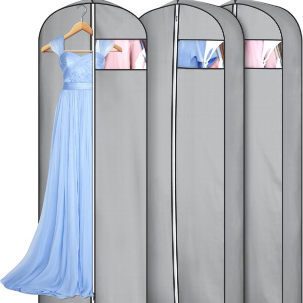 4-inch thickened accordion-style garment bags, suitable for hanging clothes in the closet, 3-pack